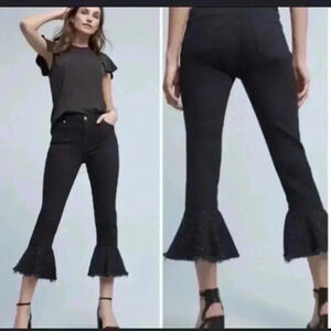 Anthropologie Pilcro and the Letterpress High Rise Black Denim Firework Jeans